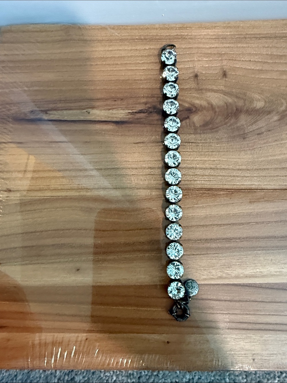 J. Crew Clear Crystal Tennis Bracelet in Silver-Tone